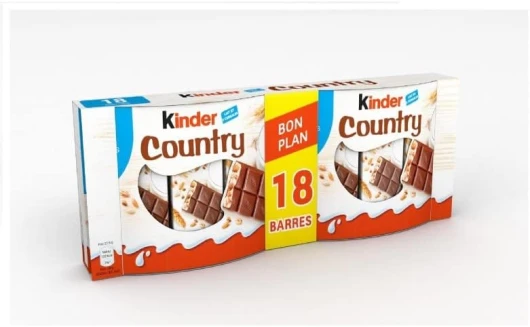 KINDER - Kinder Country, Barres de Chocolat Croustillantes, 423g - Savourez une pause chocolatée gourmande ! - Lot De 3 - Vendu Par Lot