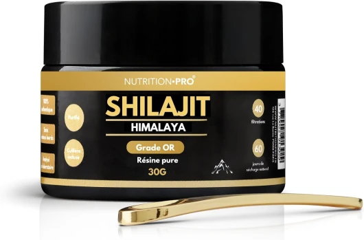 Shilajit (grade OR) - Résine pure authentique - Qualité premium - Purifié - Récolté dans les montagnes de l'Himalaya - Ayurveda - 100% naturel - Nutrition•pro (30g) 0.97 g (Lot de 1)