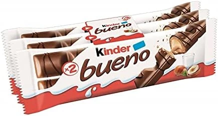 Délice Gourmand : Pack de 2 x 3 Kinder Bueno - Chocolat au Lait et Amandes - 129g Un Régal Croquant et Fondant à Déguster.Idéal à Partager - Le Lot De 3