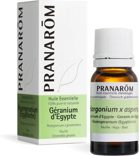 PRANARÔM - Géranium d'Egypte - Huile Essentielle Chémotypée - Relaxante - Soin de la Peau - 100% Pure Et Naturelle - HECT - 10 ml 10 ml (Lot de 1) Géranium Rosat