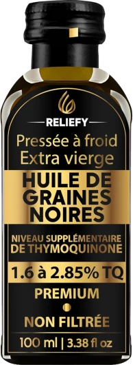 HUILE DE NIGELLE 9X% Ultra puissante en Thymoquinone 100% pressée à froid, riche en Oméga 3 6 & 9, 100 ml