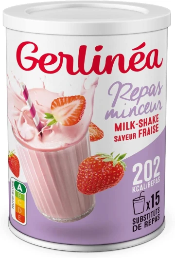 Boisson Milkshake goût Fraise - Repas Riche en protéines - Poudre à reconstituer - contient 15 repas - 220385