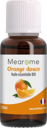 Huile Essentielle d'ORANGE DOUCE BIO - Citrus Sinensis - Distillée en FRANCE - Mearome - 30 ml - 100% Pure et Naturelle, HEBBD, HECT