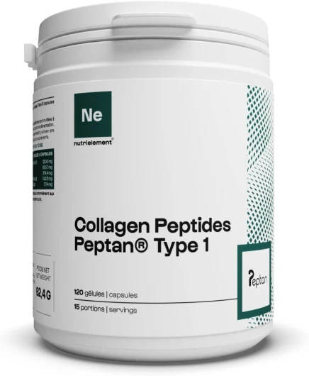 Nutrielement Collagène Peptide Type 1 120 Gélules - 3200mg Collagene hydrolysé par dose - Complément alimentaire Tendons, Articulations, Peau et Cheveux - Nutrielement By Nutrimuscle Sans saveur 120 unité (Lot de 1)