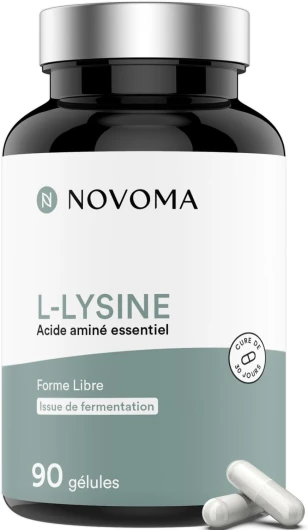 L-Lysine 1500 mg, Acide Aminé Essentiel, Cure de 1 mois, Dosage optimal, Soutient le Système Immunitaire et les Muscles, 90 Gélules Végétales, Fabriqué en France