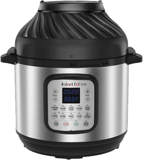 Instant Pot Duo Effet Croustillant, Multicuiseur 11 en 1 - Autcuiseur Friteuse à Air, Cuisson Lente, à la Vapeur, Sous-Vide, Déshydrateur, Chauffe-Plat et Fonction Pâtisserie - 5.7 L