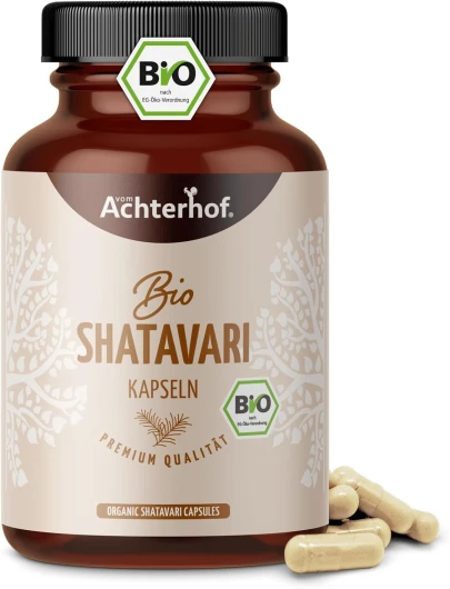 Gélules de Shatavari 160 pièces - 500 mg par gélule - poudre fine de Shatavari de qualité biologique - Ayurvéda pour femmes - végétalien - vom Achterhof 160 unité (Lot de 1)