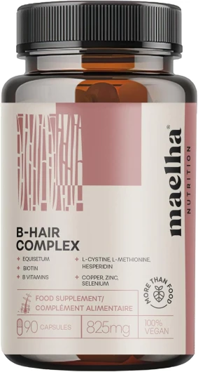 B-Hair Complex - Complément à base de biotine et de vitamine B pour les cheveux - 90 capsules - 100% végétalien