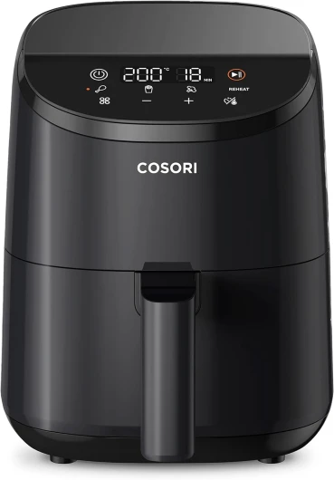 Air Fryer 2L, 75-205 ℃, Friteuse sans Huile avec 30 Recettes en Ligne, Friteuse à Air 900W, 97% d'Huile en Moins, Passe au Lave-vaisselle, CAF-211 Noir