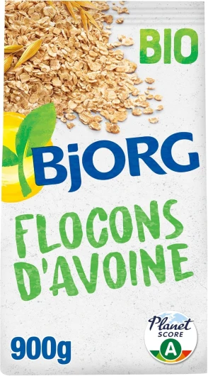 Flocons d'Avoine Bio - Céréales Complètes Riches en Fibres - Sans Sucres Ajoutés - 900 g Céréales Complètes (900 Gr)