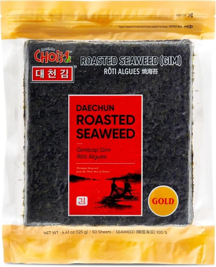 DAECHUN Sushi Nori, refermable, Teneur en or, Produit de Corée 50 Feuilles complètes