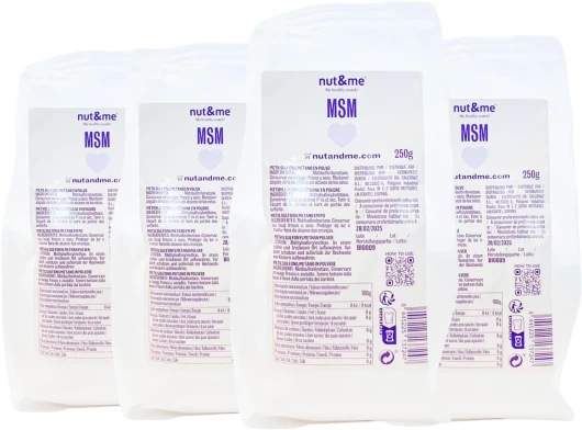 MSM en poudre 1 Kg nut&me - 99,9% Pur - Méthylsulfonylméthane - 100 % naturel - Sans additifs - Végétalien - Keto MSM 1000