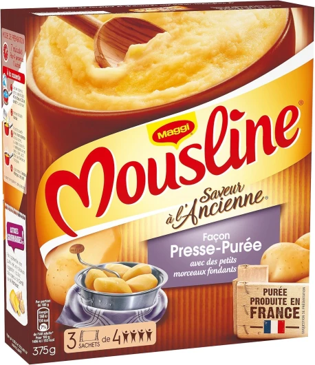 Maggi Mousline Purée Saveur à L'Ancienne Presse Purée (3 Sachets), 375g