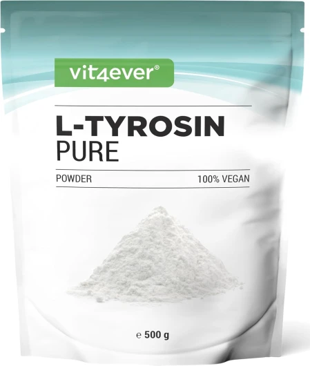 L-Tyrosine - 500 g de poudre pure - sans additifs - 333 portions - Acide aminé pur issu de la fermentation végétale - Vegan