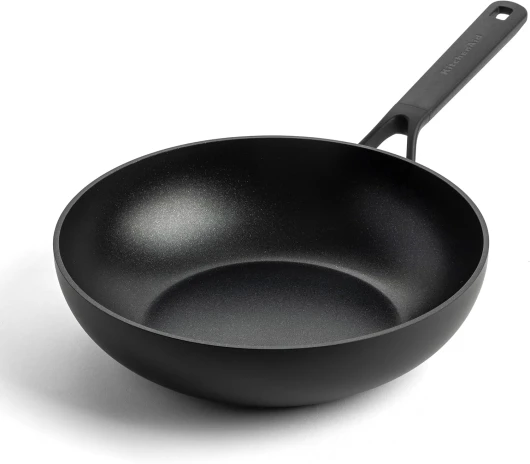 Classic Forged Aluminium Wok en Céramique Antiadhésive Anodisée, 28cm/3.6 Litre, PFAS-Free, Induction, Four, Lave-vaisselle, Noir Wok 28 cm/3,6l