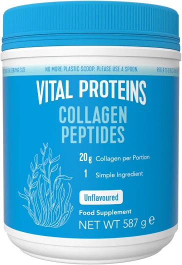 Collagen Peptides complément alimentaire(Type I, III), Collagène hydrolysé Non Aromatisé, Cheveux, Ongles, Peau, Sans Gluten, Sans colorant ni Conservateur, 20g par portion, 587g Sans saveur 29 Portions (Lot de 1)