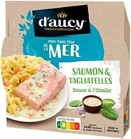 DAucy - Filet de saumon à loseille et tagliatelles - Prêt en quelques minutes - 300g - Lot De 4