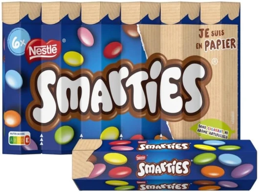 NESTLE Smarties - Tubes Hexagonaux de Confiseries au Chocolat - 240g de Plaisir Sucré et Coloré - Parfait pour Partager ou Offrir! - Lot De 4 - Vendu Par Lot