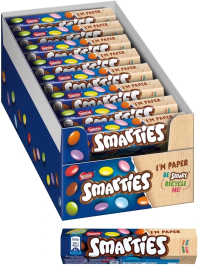 Nestlé Smarties Confetti Filled with Milk Chocolate - 24 Tubes of 38 g