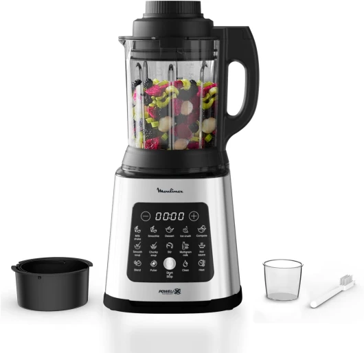 Blender chauffant, 1400 W, 10 programmes automatiques, Lames amovibles, Fonction nettoyage en profondeur, Panier vapeur, Perfectmix Cook LM83SD10, Métal