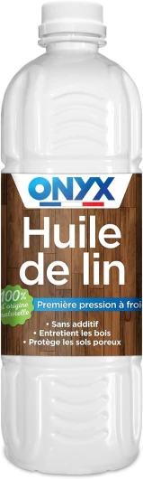 Huile de Lin pour Bois - 100% Graines de Lin - Protection, Rénovation et Entretien Bois Extérieurs et Sols Poreux - Fabrication Française - 1L