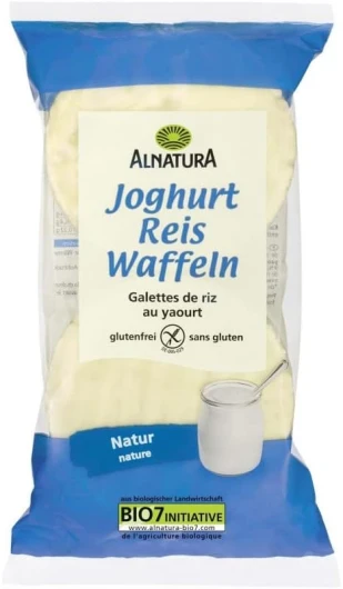 ALNATURA Galettes de riz au yaourt nature bio - Alternative croustillante et légère pour une alimentation saine et équilibrée - 100g - Lot De 6 - Vendu Par Lot