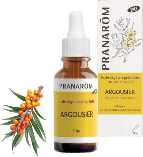 Huile Végétale Argousier, Pulpe Vierge de première pression à froid, Sérum Vitaminé 30 ml