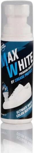 Max White - Nettoyant Blanchisseur Haut de Gamme pour Chaussure en Cuir et Toile, Restaurateur de Couleur Blanche pour Sneakers et Baskets, Peinture et Vernis de Blanchiment Instantané pour Chaussures