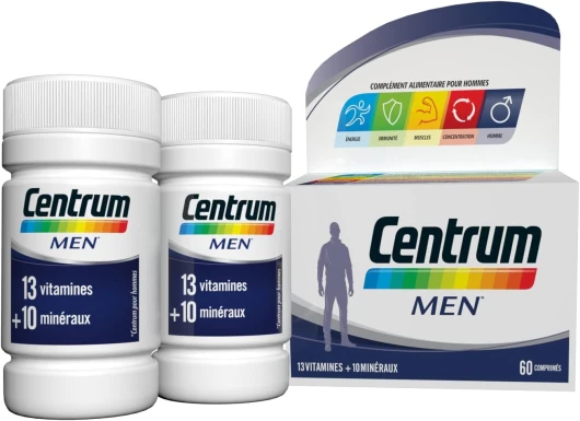 Men Multi Vitamines et Minéraux, 13 Vitamines et 10 Minéraux, Complément Alimentaire, pour Homme, lot de 2x30 Comprimés