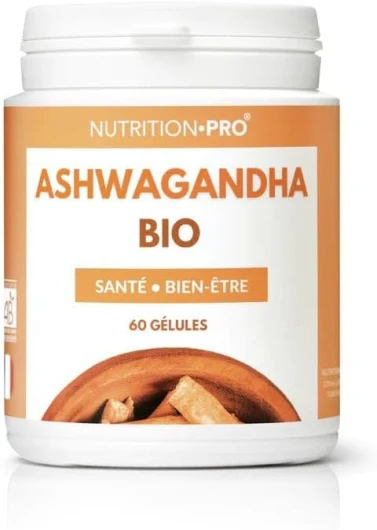 Ashwagandha bio - 60 gélules - KSM-66® - Santé/Bien-être - Fabriqué en France - Nutrition pro