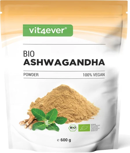 Poudre De Racine D'Ashwagandha Bio 600g - 100% Véritable Ashwagandha Indien (Withania Somnifera) Issu De L'Agriculture Biologique - Végétalien