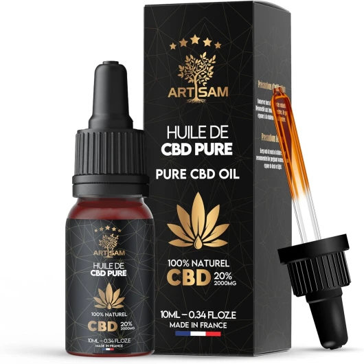 Huile de CBD PURE H 20% Pressée à Froid - Huile de Graines de chanvre - Formule Premium Fabriquée en France - Sommeil Puissant - cdb Hemp Oil herbe puff hhc 10ml