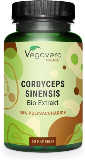 Cordyceps Sinensis BIO - Unique : Extrait Biologique (22:1) – 14300 mg de Poudre CS-4 - Adaptogène + Immunité - Sans Additifs & Vegan - Vegavero®