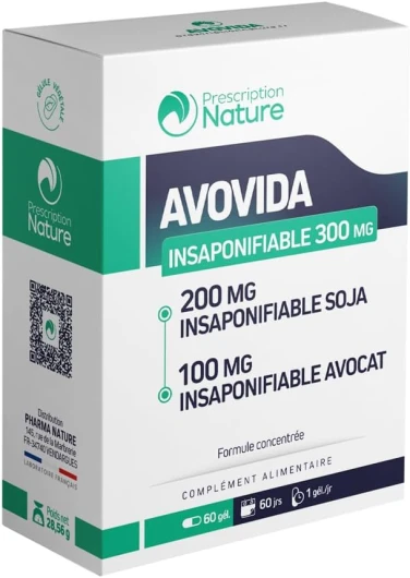 Prescription Nature - AVOVIDA - Complément Alimentaire à Base de Plantes - Graines de Soja et Extraits d’Avocat - Fabrication Française - 60 Gélules