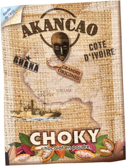 AKANCAO - Choky Lacté - Chocolat Chaud - Cacao En Poudre - Intense - Boisson Chaude - Origine Afrique De L'Ouest - 100 Doses