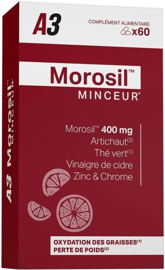 ANACA3 - Complément Alimentaire Morosil™ Minceur* - Aide à Contrôler le Poids*, Soutient l'oxydation des graisses(1), Favorise la Perte de Poids(2) - Fabriqué en France - 60 Gélules