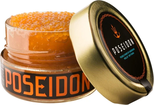 Poseidon - Perles de caviar de poutargue [100 g] à base de poutargue de luxe de Sardaigne [Italie] [alternative au caviar premium] casher