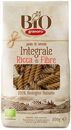 Fusilli biologiques 100% blé complet de GRANORO - 500g Pâtes bio riches en fibres pour une alimentation saine - Le Lot De 4