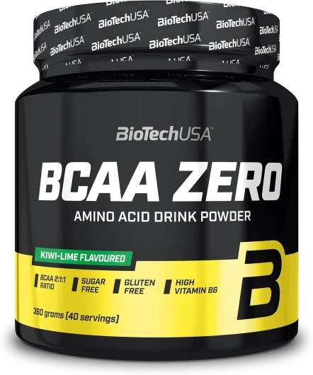 BCAA Zero - Acides aminés essentiels en poudre - 6g BCAA avec L-Leucine instantanée - Vegan - Sans sucre, sans lactose, sans gluten, 360 g, Kiwi-Lime