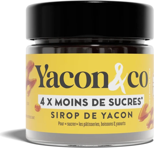 Yacon&co Sirop Bio - Alternative naturelle au sucre - Sans conservateur - Fabriqué en France - IG le plus bas du marché - Riche en prébiotiques - Fort pouvoir sucrant - Texture miel - Vegan,Keto