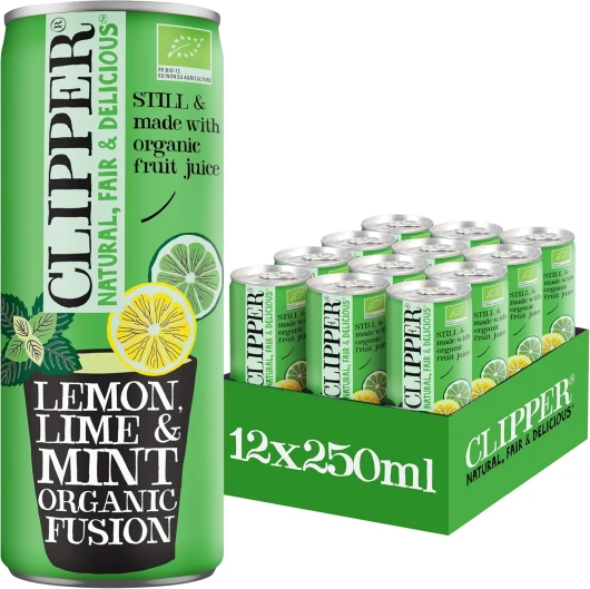 Boisson Rafraichissante Bio - Fusion Citron, Citron Vert, Menthe - Sans sucre ajoutés - 25cl x 12