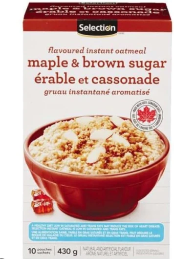 Gruau Instantané Saveur Érable & Cassonade - Sélection - 380g - Petit-Déjeuner Rapide et Nourrissant - 380g