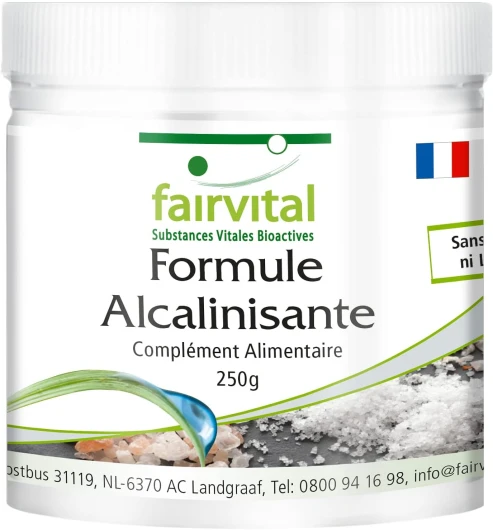 Formule alcalinisante en poudre - avec calcium, magnésium, potassium, zinc, fer, cuivre, molybdène, chrome et sélénium - VÉGAN - 250g