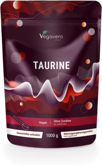 Taurine Poudre 1kg - 100% Pure - Solubilité Optimale & Testée en Laboratoire - Fatigue Musculaire + Performance - Vegan & Sans Additifs - Vegavero®