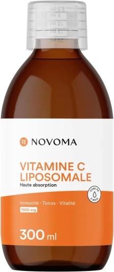 Vitamine C liposomale 1000mg, Dosage Puissant & Haute Absorption, Cure de 2 mois, 100% Quali®-C, Système Immunitaire & Fatigue, Bouchon Doseur Inclus, Bouteille 300 ml