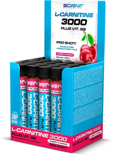 L Carnitine 3000 - L Carnitine - L-Carnitine - L Carnitine Liquide - Carnitine Liquide - LCarnitine - Carnitine Pure - L-Carnitine Liquide - 20 unités de 25 ml (Cerise)