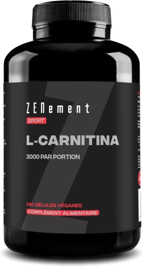 L-Carnitine 3000 mg – 180 Gélules à Haute Dosage – Pour un Mode de Vie Actif – Gélules Véganes, Sans Gluten, Lactose ni Soja – Complément Alimentaire pour Sportifs – Zenement