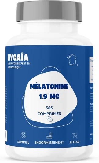 Melatonine 1,9 mg - 365 comprimés - Action rapide - Sommeil adulte - Complément alimentaire - Sans accoutumance - Endormissement rapide, Nuit réparatrice - Hautement dosé - Fabriqué en France