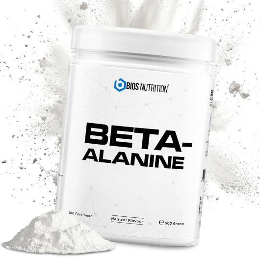 Bêta-alanine en poudre 500gr - +99% de pureté - goût neutre - vegan, hautement dosé, sans additifs - BIOS Nutrition (Fabriqué en Allemagne)