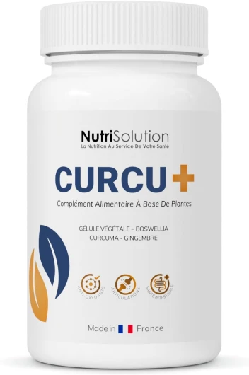 I Curcu + Curcumin Base Plante I 60 Gélules Haute Absorption I Complément Alimentaire I Articulation, digestion, immunité I Gingembre Curcumonoïdes Curcuma I Fabriqué en France